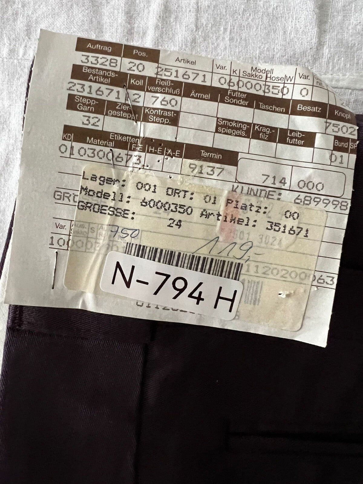 Benvenuto Original Stoffhose Herren (Neu/Etikett) Gr.24 Lila