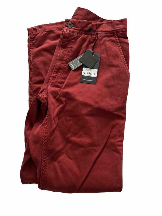 Bench Vintage Original Chino Hose Herren (Neu/Etikett) Rot Gr.32