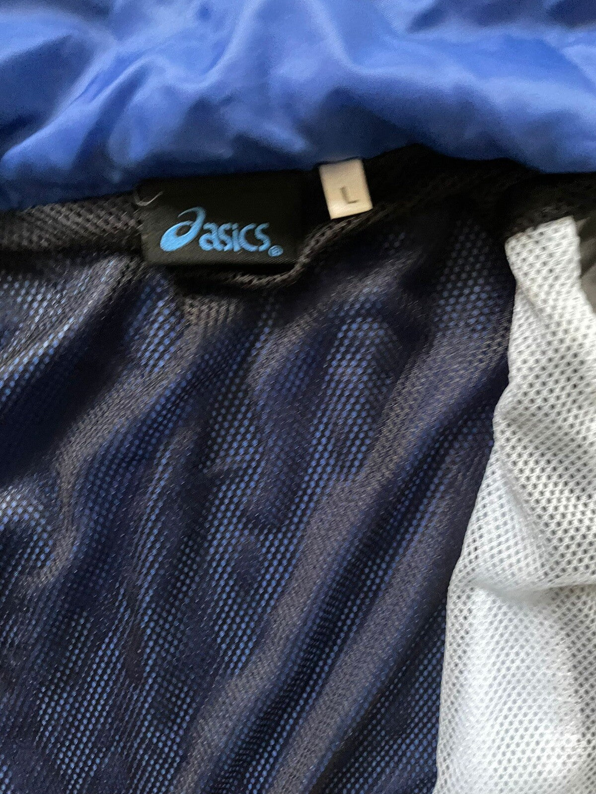 Asics Original Windbreaker Jacke (gebraucht) Blau,Weiß,schwarz Gr.L