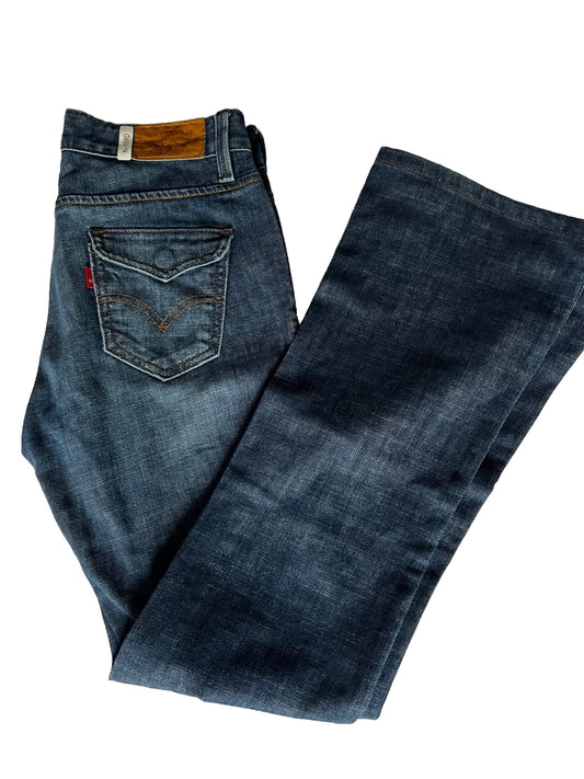 Levi’s (553) Vintage Damen Jeans (gebraucht) Mid Rise Boot Dunkel Blau