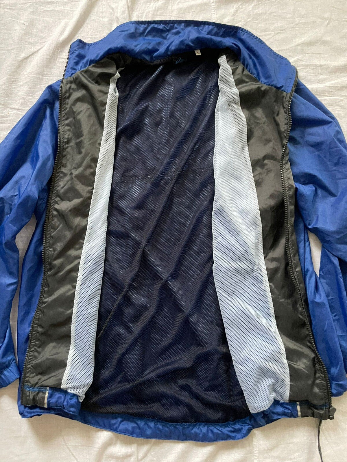Asics Original Windbreaker Jacke (gebraucht) Blau,Weiß,schwarz Gr.L